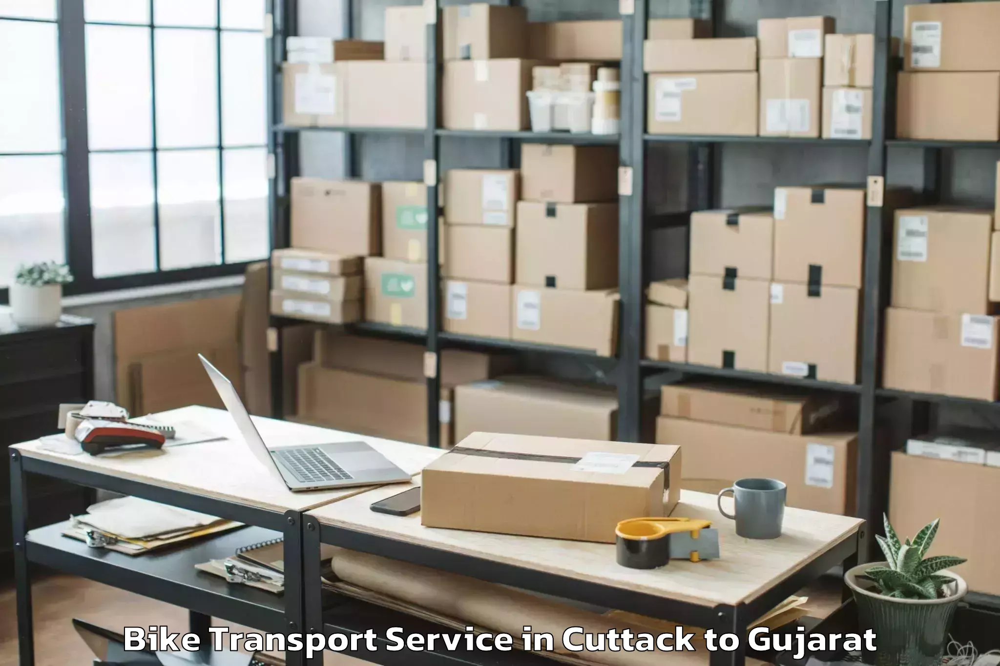 Hassle-Free Cuttack to Balasinor Bike Transport